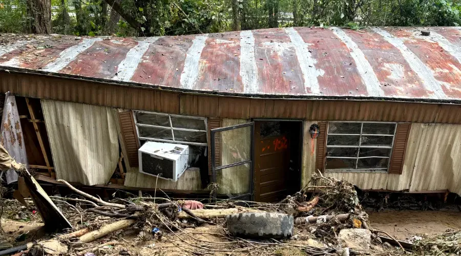 destroyed house